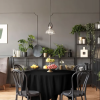 2 Pack Black Round Tablecloths 60 Inch 200 GSM Premium Quality Textured Washable Polyester Fabric Table Cloth [60'' is Not Table Size]
