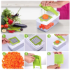 Vegetable Slicer Quick Potato Tomato Fruit Cutter Set with 3 Blades Stainless Steel Food Chopper
