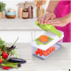 Vegetable Slicer Quick Potato Tomato Fruit Cutter Set with 3 Blades Stainless Steel Food Chopper