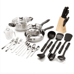 Gibson Total Kitchen Lybra 32-Piece Cookware Combo Set