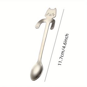 1pc Cute Kawaii Cat Spoon; Flatware; Creative Coffee Drinking Tools; Kitchen Gadget