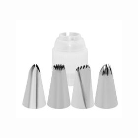 5-Piece Cake Decorating Tips & Piping Nozzles Set with Coupler – Perfect for Cupcakes & Cookies