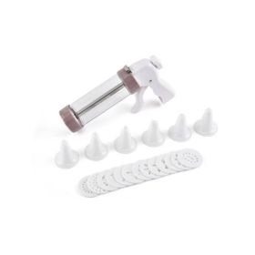 Cookie Press Gun Kit with 20-Piece Icing Nozzles Set – Batter Dispenser & Cake Decorating Tool