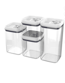 Better Homes & Gardens Canister Pack of 4, Flip-Tite® Square Food Storage Container Set