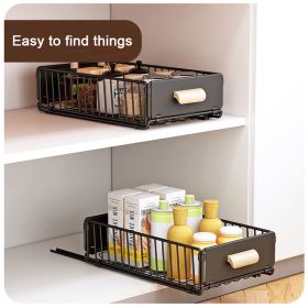 Drawer shelves, multi-functional pull-out storage rack, storage cabinet slide drawer basket for easy access