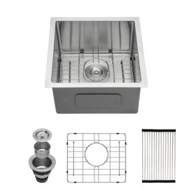 17 Inch Undermount Sink - 17"x19"x10" 16 Gauge Single Bowl Kitchen Sink 10 Inch Deep Bar/Prep Sink Basin