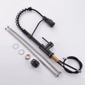 Kitchen Faucet with Pull Out Sprayer Black Stainless Steel Single Handle Kitchen Sink Faucets