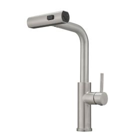 Kitchen Sink Faucet, Brushed Nickel Kitchen Faucets with Pull out Sprayer, Bar Faucet Single Hole Faucet