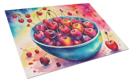 NEW Colorful Cherries Glass Cutting Board Decorative Tempered Glass Kitchen Cutting and Serving Board Large Size Chopping Board