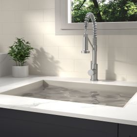 Bothwa Home CUPC Certified 19" Single Handle Kitchen Faucet (Brushed Nickel Finish)