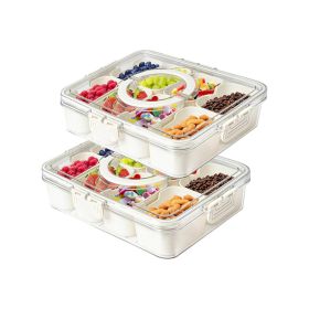 Snack Platter Organizer Storage Box with Lid for Candy Nuts