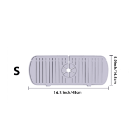 Silicone Sink Faucet Mat & Splash Guard – Draining Pad for Kitchen, Bathroom & Farmhouse Countertops (Color: light gray, size: S)